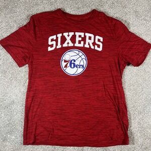 Philadelphia 76ers Mens Shirt XL Red NBA Logo Graphic Print T Shirt